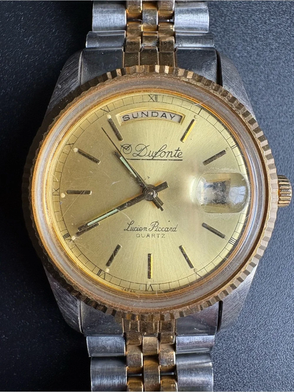 Dufonte Women’s Two-Tone Gold Dial Day-Date Watch